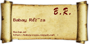 Babay Róza névjegykártya