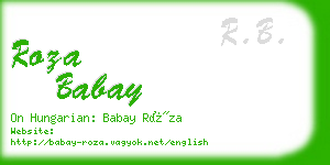 roza babay business card